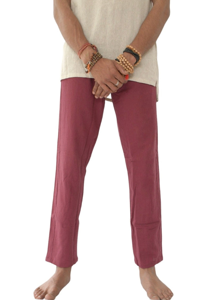 Organic Cotton Free Size Trousers (Maroon)