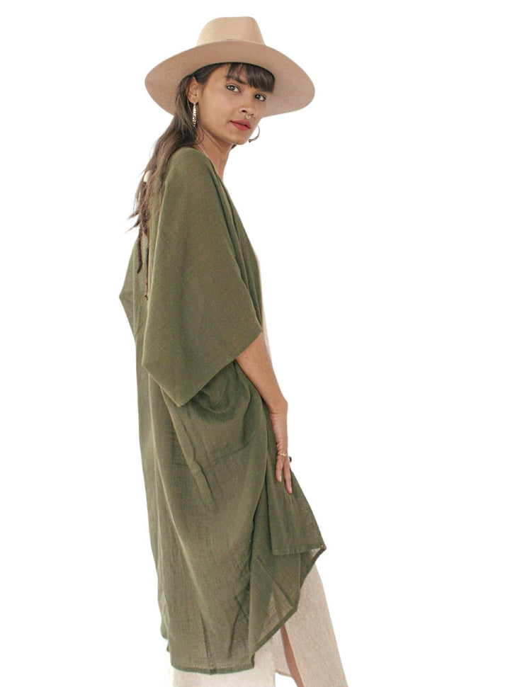 Linen Shrug (Forest Green)