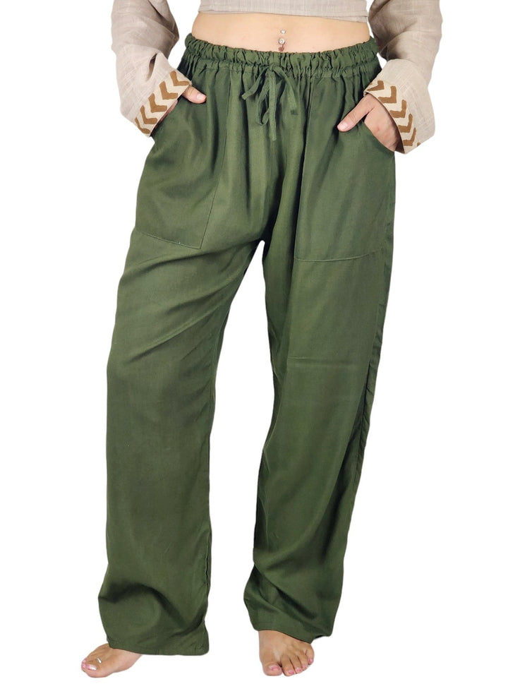 Sustainable Rayon Trousers (Forest Green)