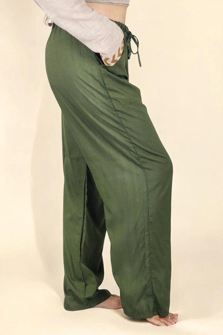 Sustainable Rayon Trousers (Forest Green)