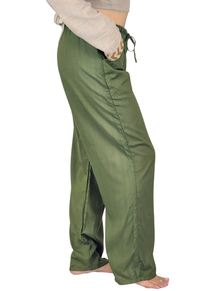Sustainable Rayon Trousers (Forest Green)