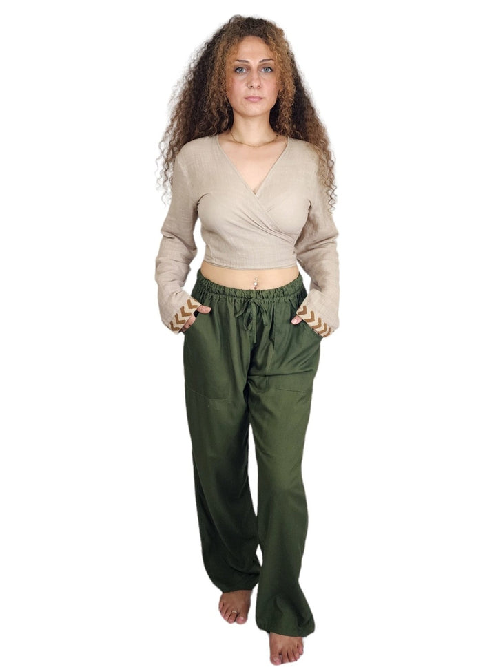 Sustainable Rayon Trousers (Forest Green)