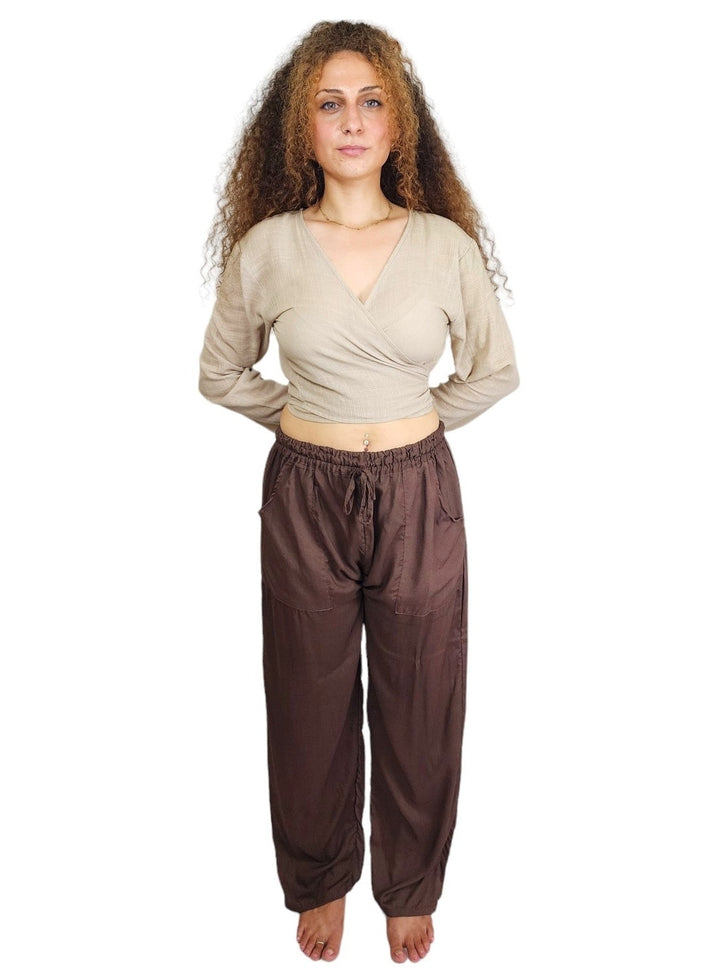 Sustainable Rayon Trousers (Cacao)