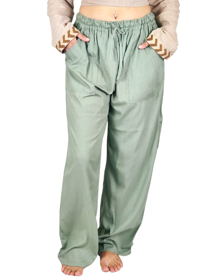Sustainable Rayon Trousers (Sage)