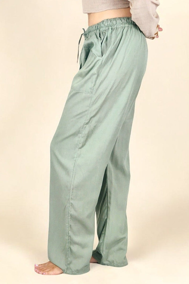 Sustainable Rayon Trousers (Sage)