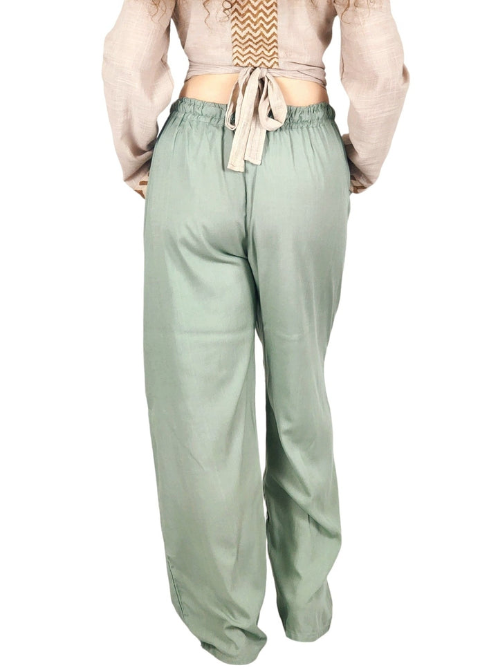 Sustainable Rayon Trousers (Sage)