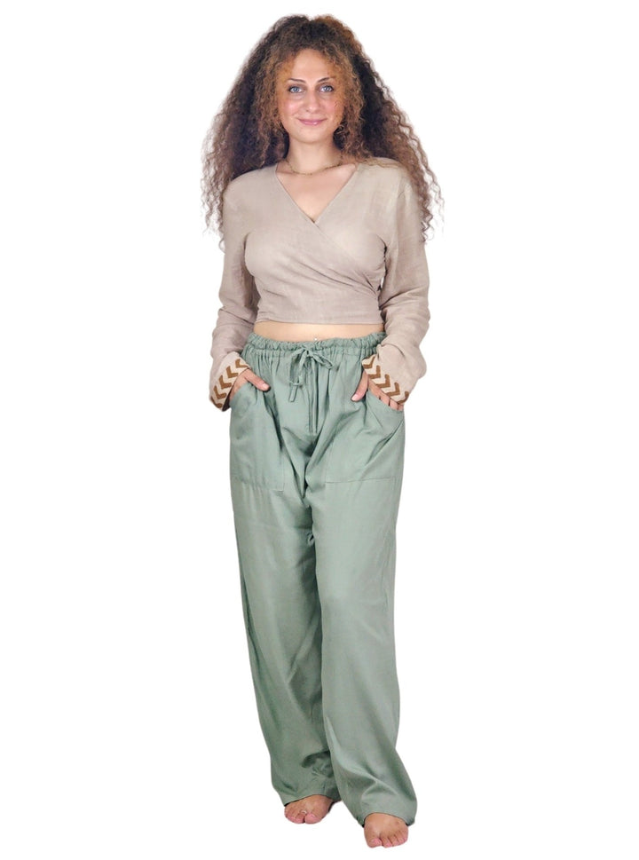 Sustainable Rayon Trousers (Sage)