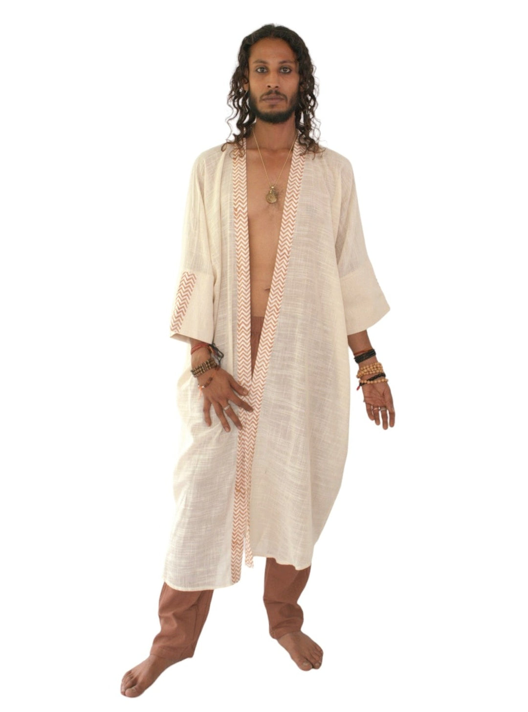 Linen Long Kimono (Cream)