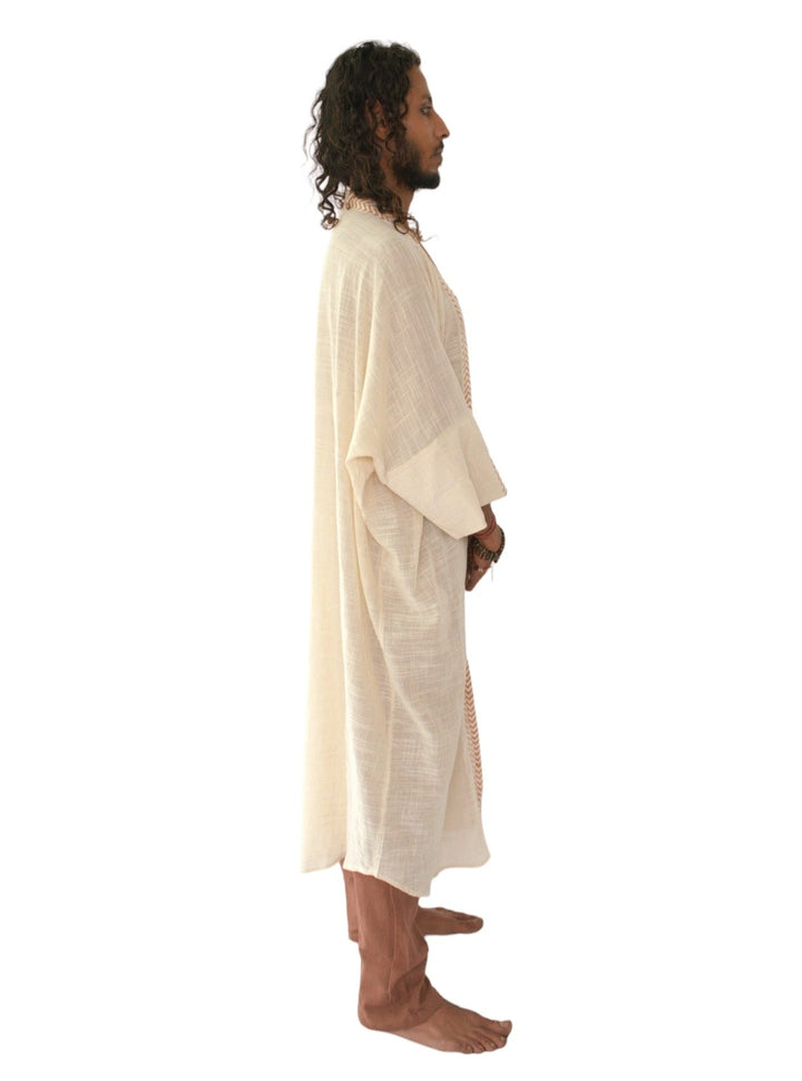 Linen Long Kimono (Cream)