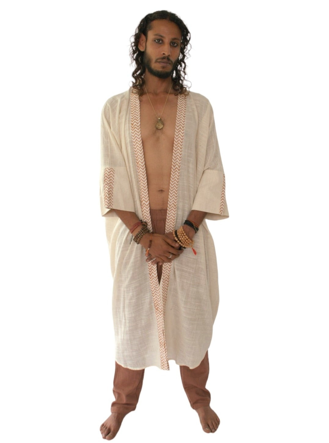 Linen Long Kimono (Cream)