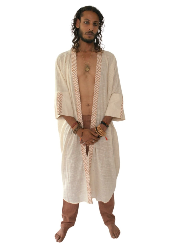 Linen Long Kimono (Cream)