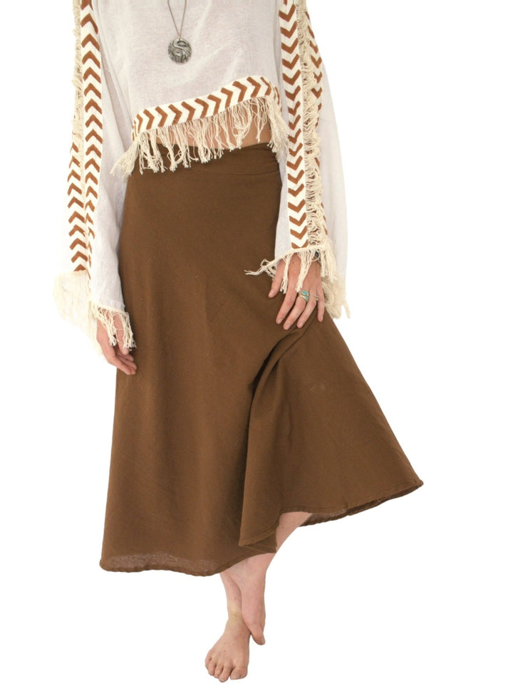 Organic Cotton Wrap Skirt (Cacao)