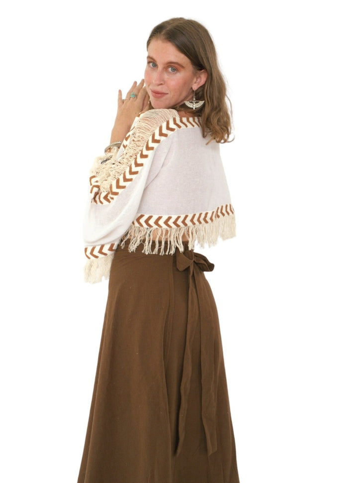 Organic Cotton Wrap Skirt (Cacao)