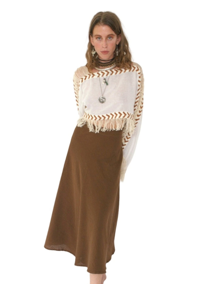 Organic Cotton Wrap Skirt (Cacao)
