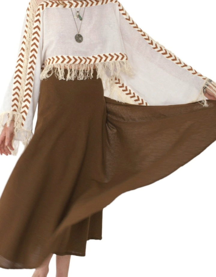 Organic Cotton Wrap Skirt (Cacao)