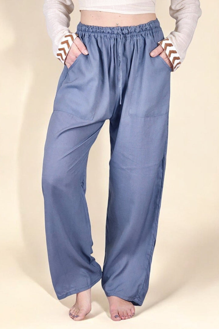 Sustainable Rayon Trousers (Denim Blue)