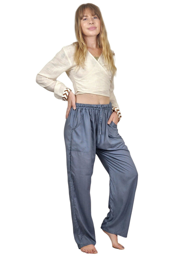 Sustainable Rayon Trousers (Denim Blue)