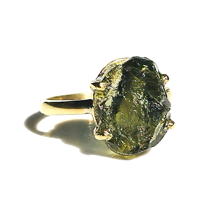 Czech Republic Moldavite Prong Ring - Sacred Ceremony Co.