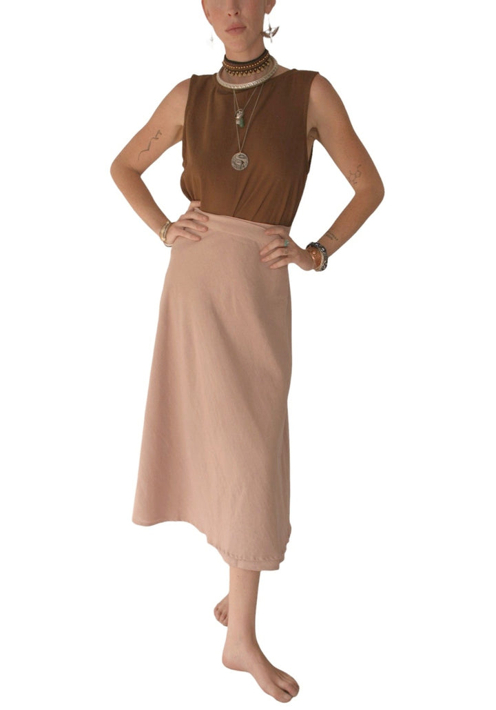Organic Cotton Wrap Skirt (Dusty Rose)