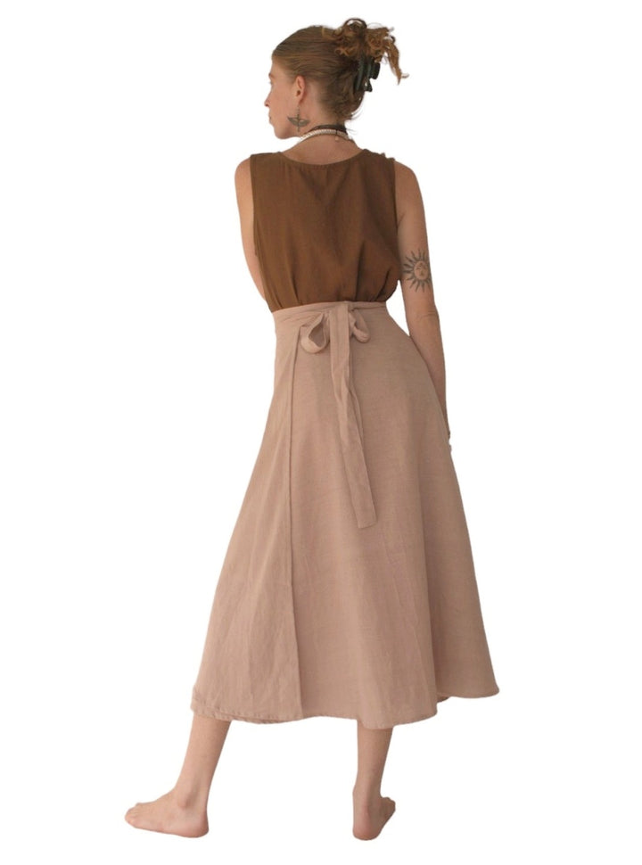 Organic Cotton Wrap Skirt (Dusty Rose)