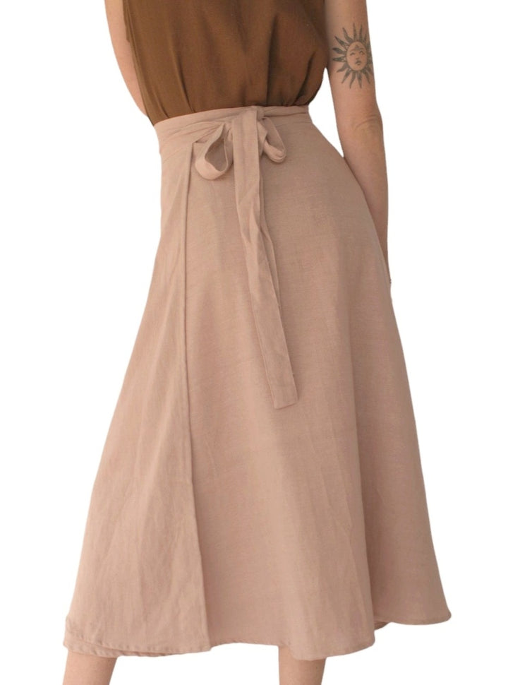 Organic Cotton Wrap Skirt (Dusty Rose)