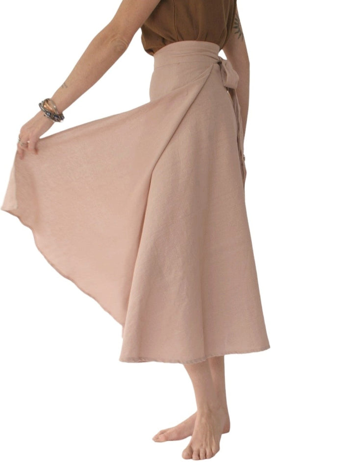 Organic Cotton Wrap Skirt (Dusty Rose)