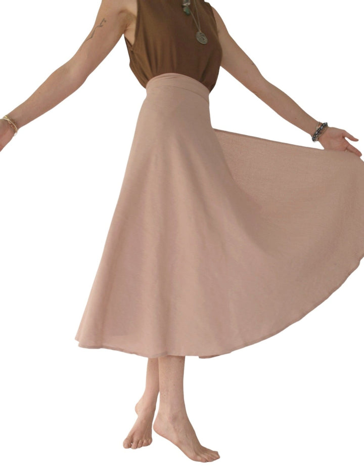Organic Cotton Wrap Skirt (Dusty Rose)