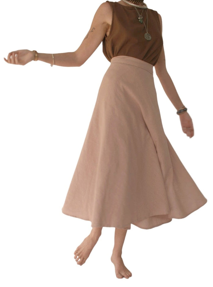Organic Cotton Wrap Skirt (Dusty Rose)