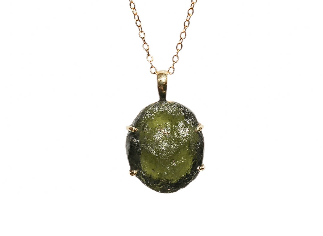 Moldavite necklace with certificate discount