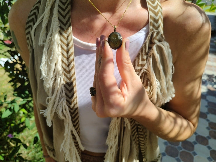 Certified Czech Republic Moldavite Pendant Necklace - Sacred Ceremony Co.