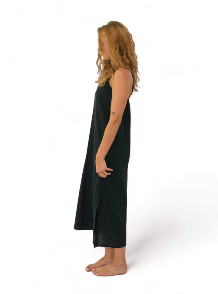 Organic Cotton Natural Dyed Black Dress - One Size