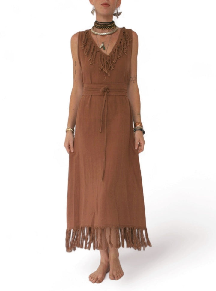 Organic Cotton Fringe Dress