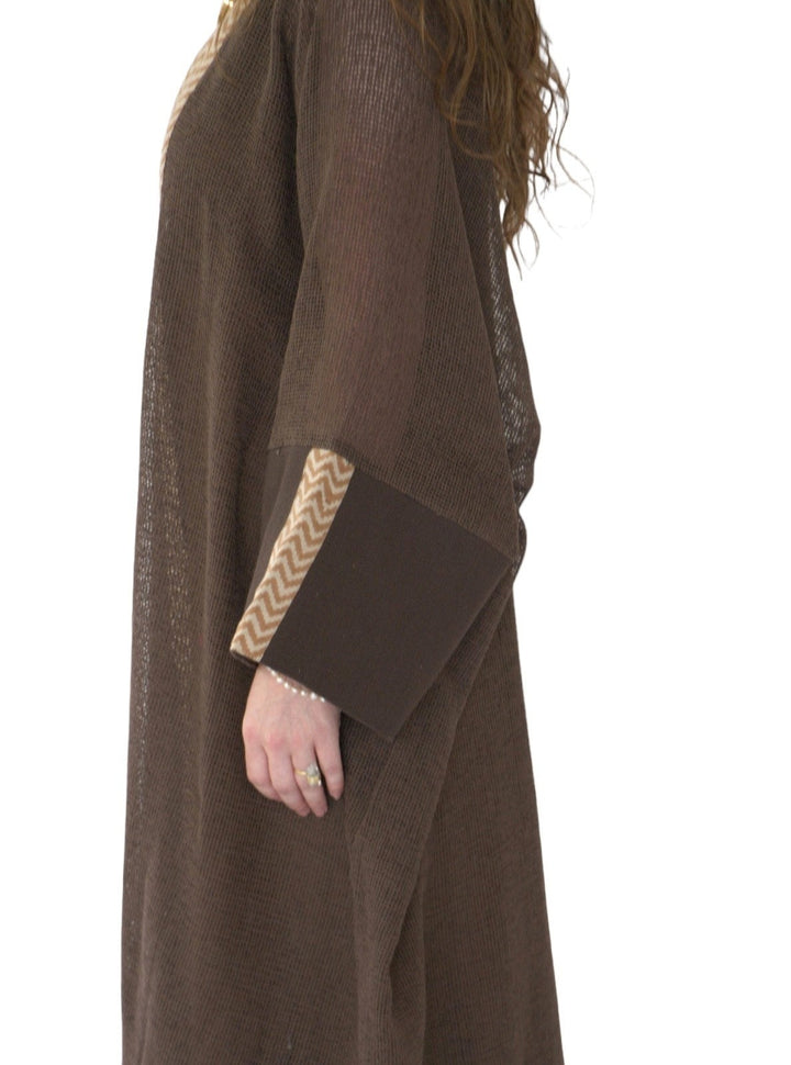 Organic Cotton Mesh Long Kimono (Cacao)
