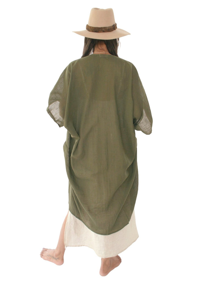 Linen Shrug (Forest Green)
