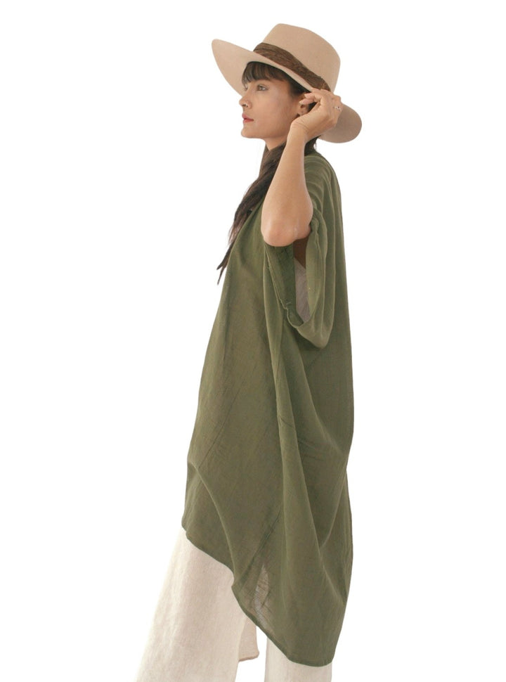 Linen Shrug (Forest Green)