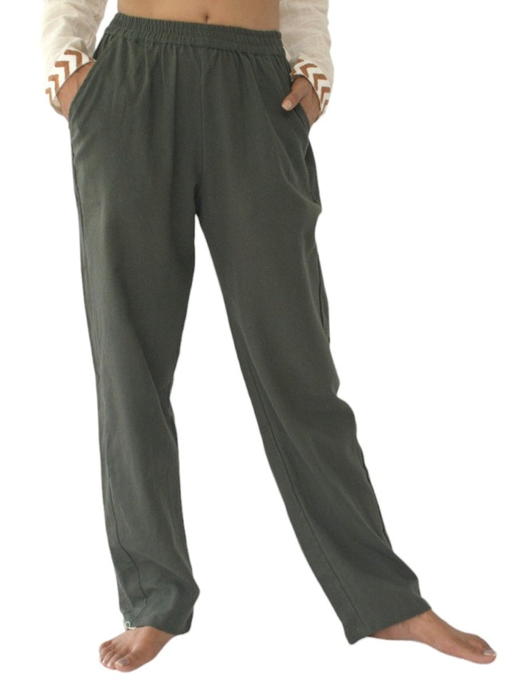 Organic Cotton Free Size Trousers (Forest Green)