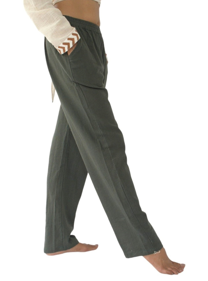 Organic Cotton Free Size Trousers (Forest Green)