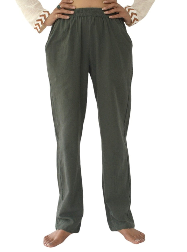 Organic Cotton Free Size Trousers (Forest Green)
