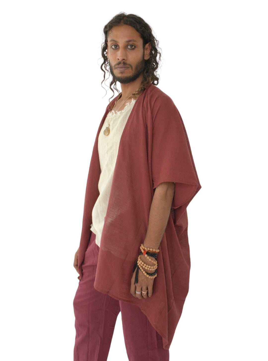 Linen Shrug (Maroon)