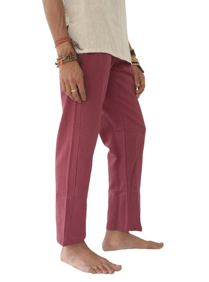 Organic Cotton Free Size Trousers (Maroon)