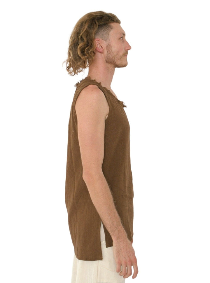 Organic Cotton Sleeveless Men's Tank (Cacao)