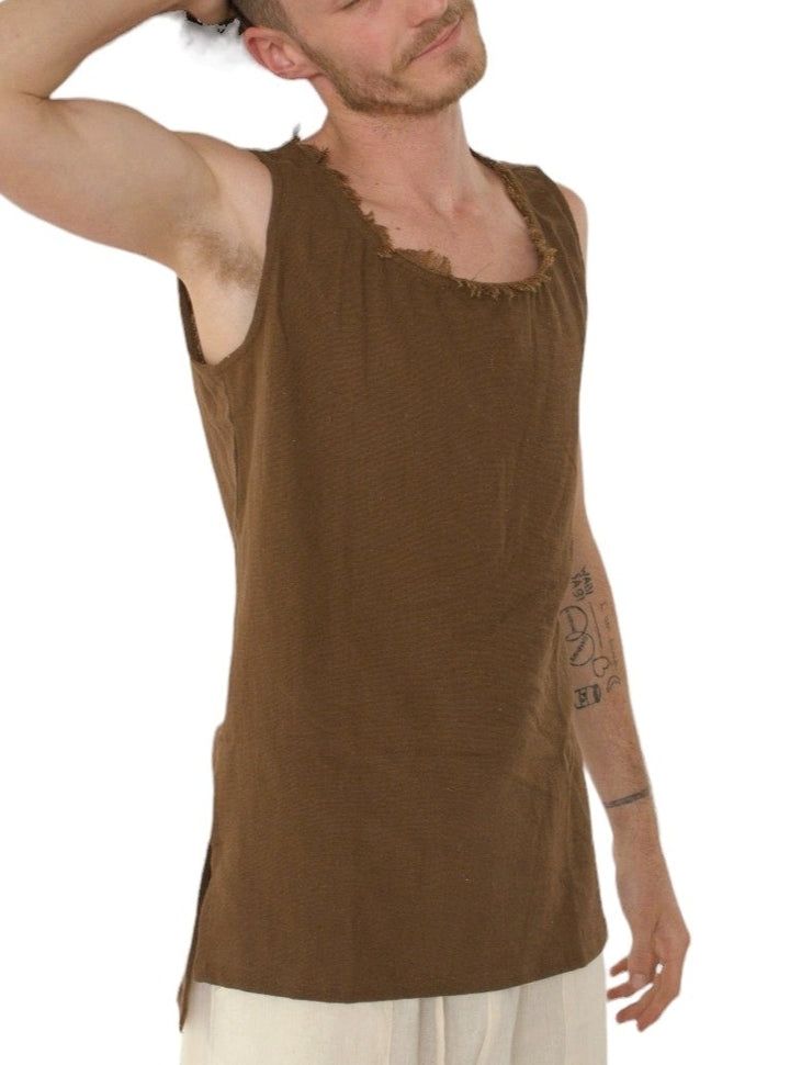 Organic Cotton Sleeveless Men's Tank (Cacao)