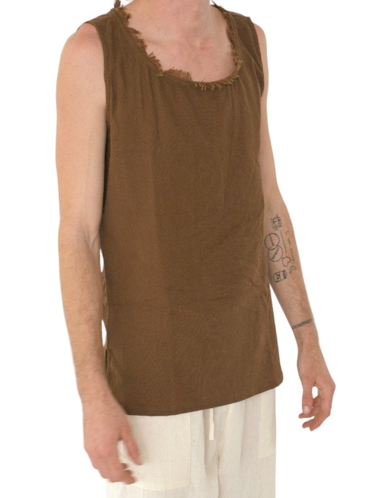 Organic Cotton Sleeveless Men's Tank (Cacao)