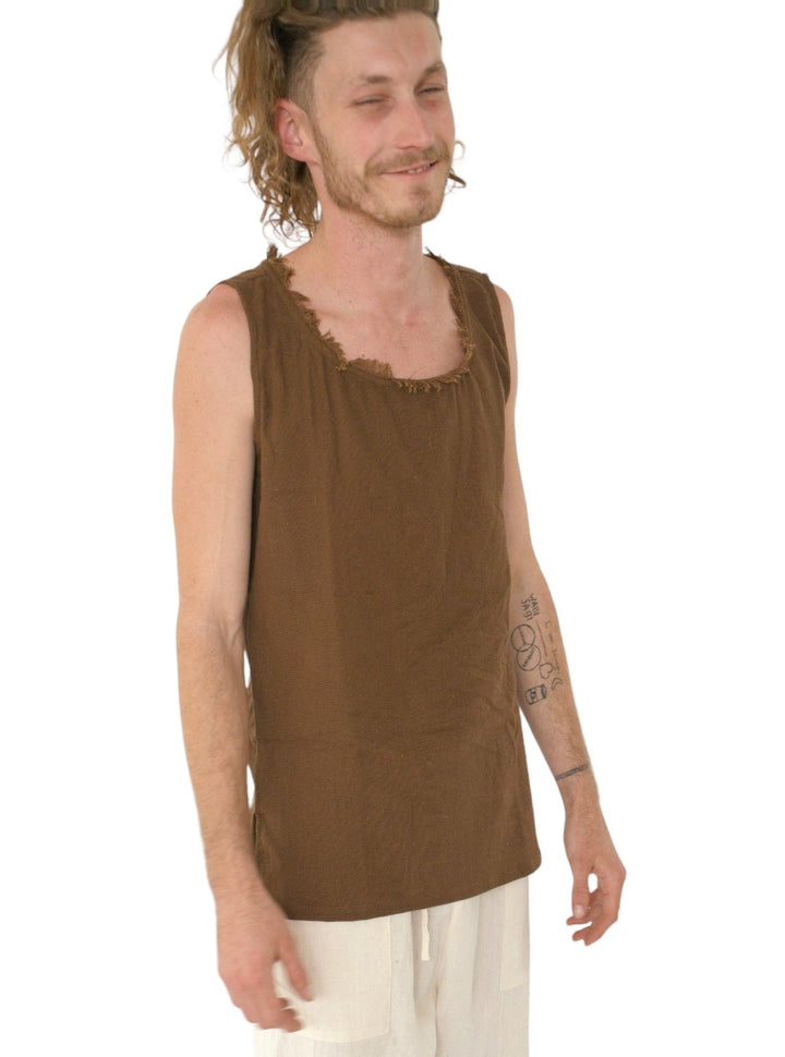 Organic Cotton Sleeveless Men's Tank (Cacao)