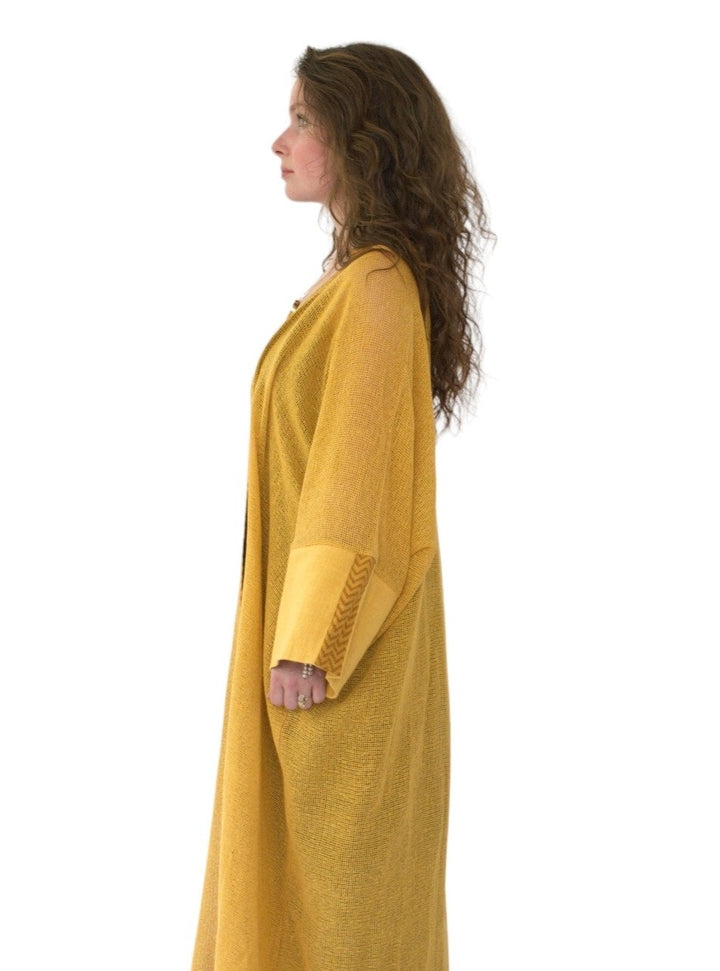 Organic Cotton Mesh Long Kimono (Turmeric)