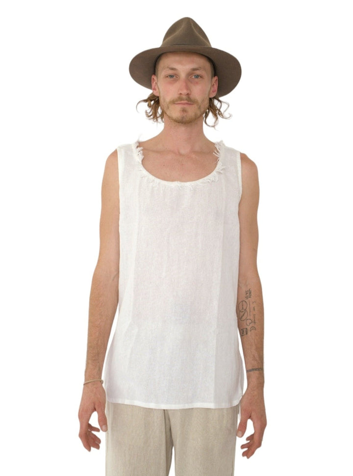 Organic Cotton Sleeveless Men's Tank (White)