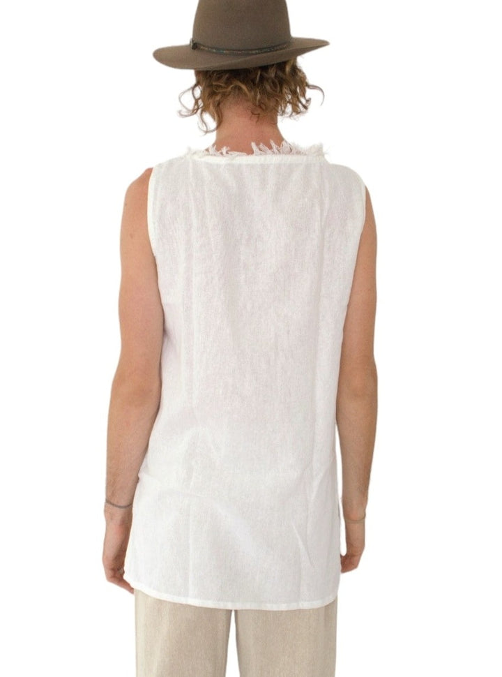 Organic Cotton Sleeveless Men's Tank (White)