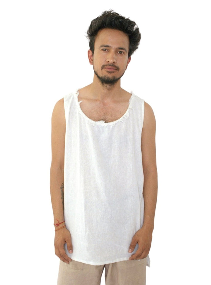 Organic Cotton Sleeveless Men's Tank (White)