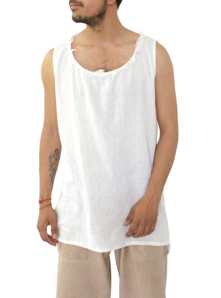 Organic Cotton Sleeveless Men's Tank (White)