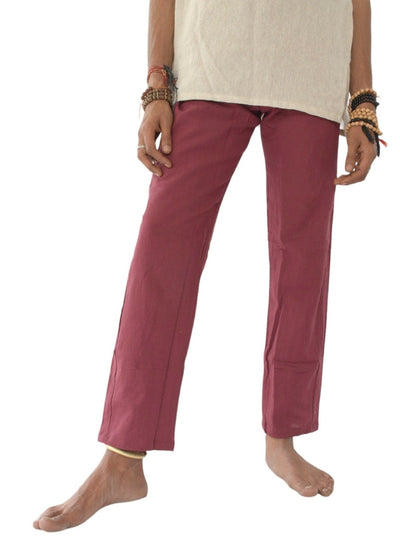 Maroon Unisex Organic Cotton Free Size Trousers